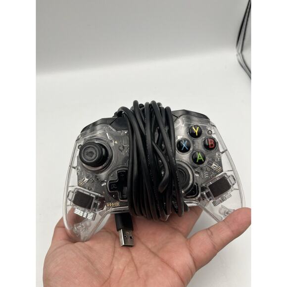 Clear Microsoft XBOX One Afterglow PdP Wired Controller With Cable - Picture 9 of 9